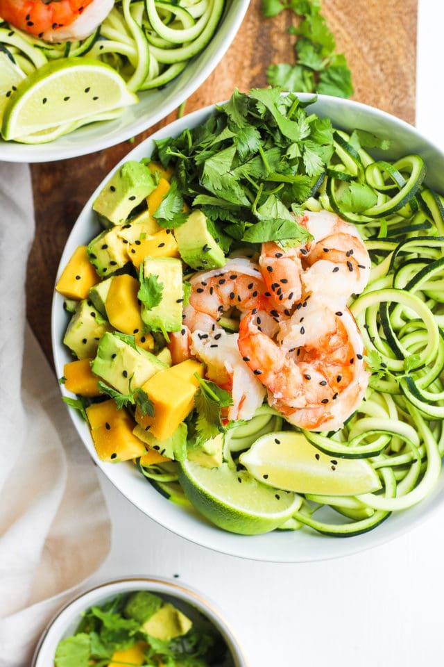 Light Citrus Buttered Prawns with Zoodles 