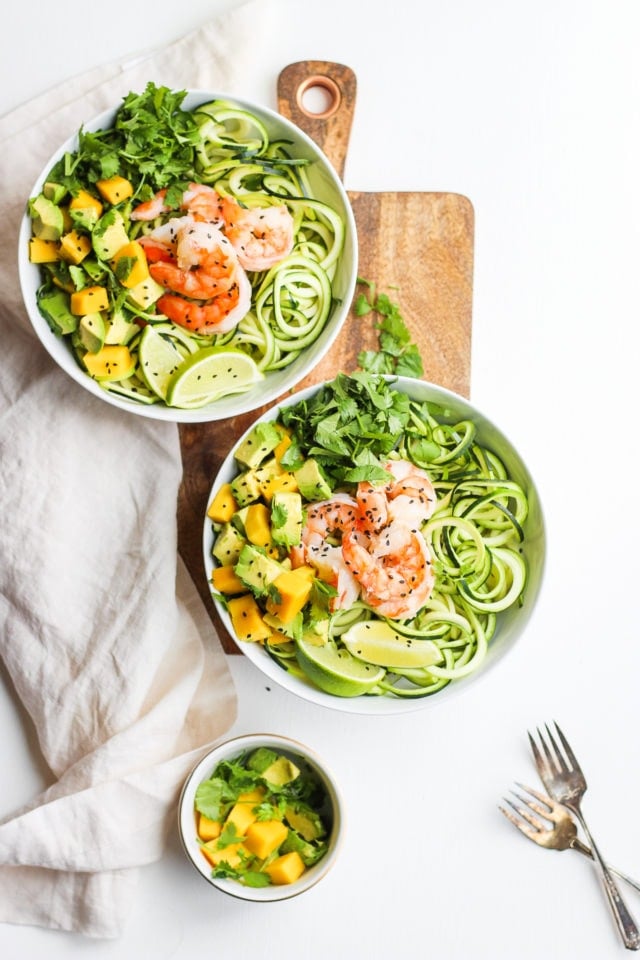 Light Citrus Buttered Prawns with Zoodles 