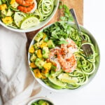 Light Citrus Buttered Prawns with Zoodles - a light and refreshing summer dinner! #whole30 #paleo #shrimp