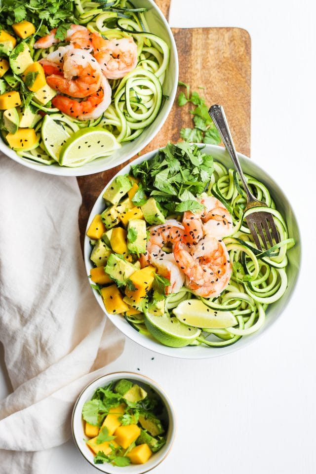 Light Citrus Buttered Prawns with Zoodles 