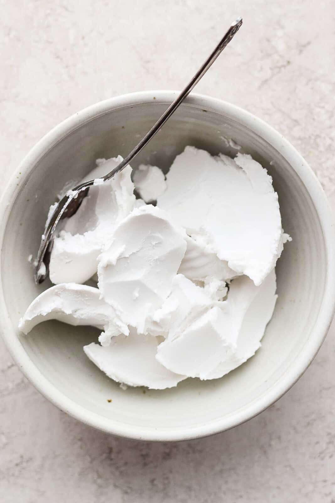 A bowl of coconut cream.