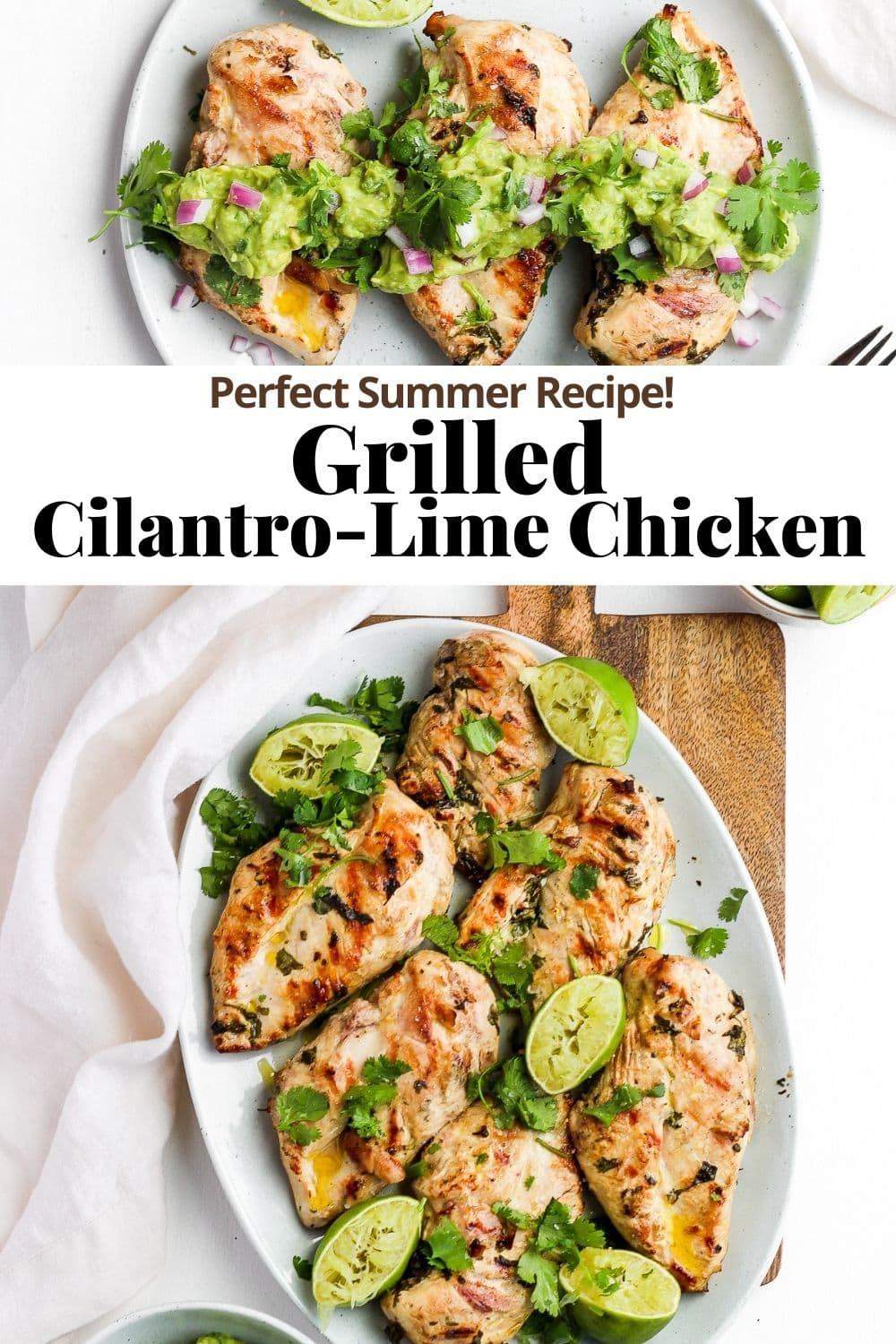 Pinterest image for cilantro lime chicken.