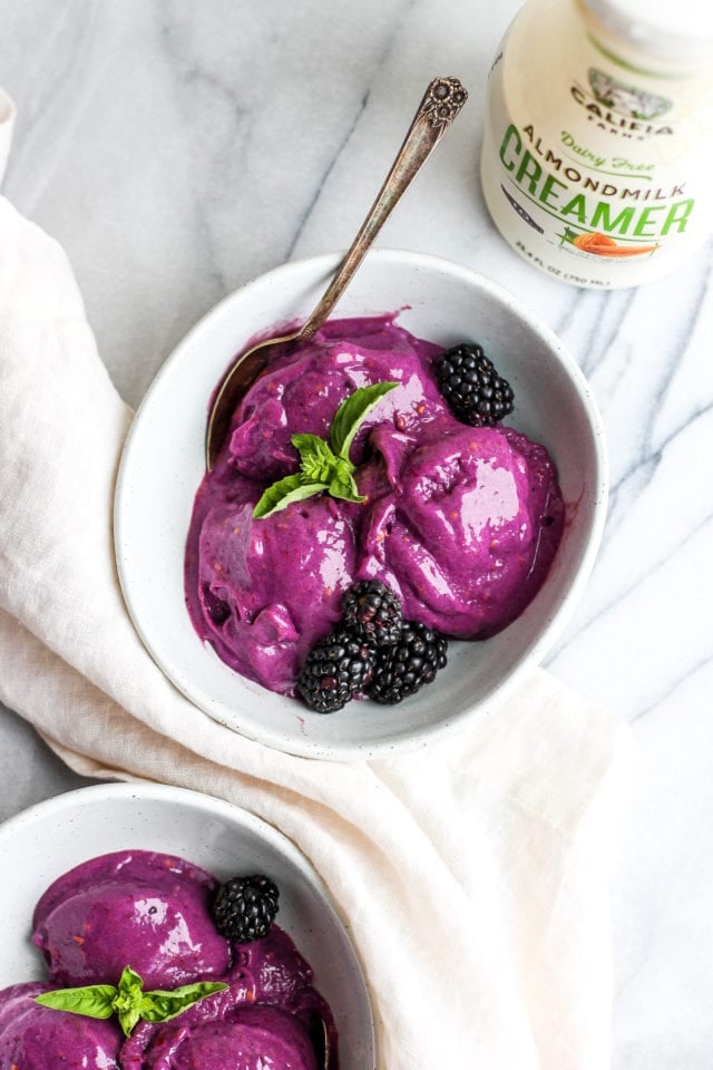 Creamy Blackberry Basil Nice Cream 