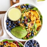 Creamy Citrus Dressing + Seared Pineapple Salad - a light and refreshing summer salad with the most delicious citrus dressing! #vegan #whole30 #paleo #salad