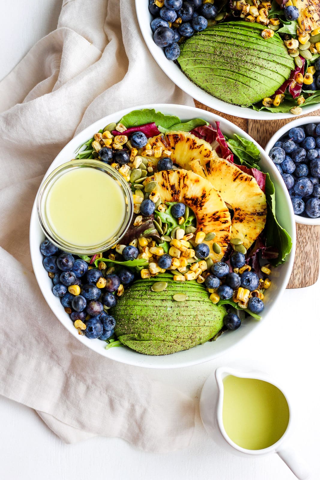 Grilled Pineapple Salad + Creamy Citrus Dressing - The Wooden Skillet