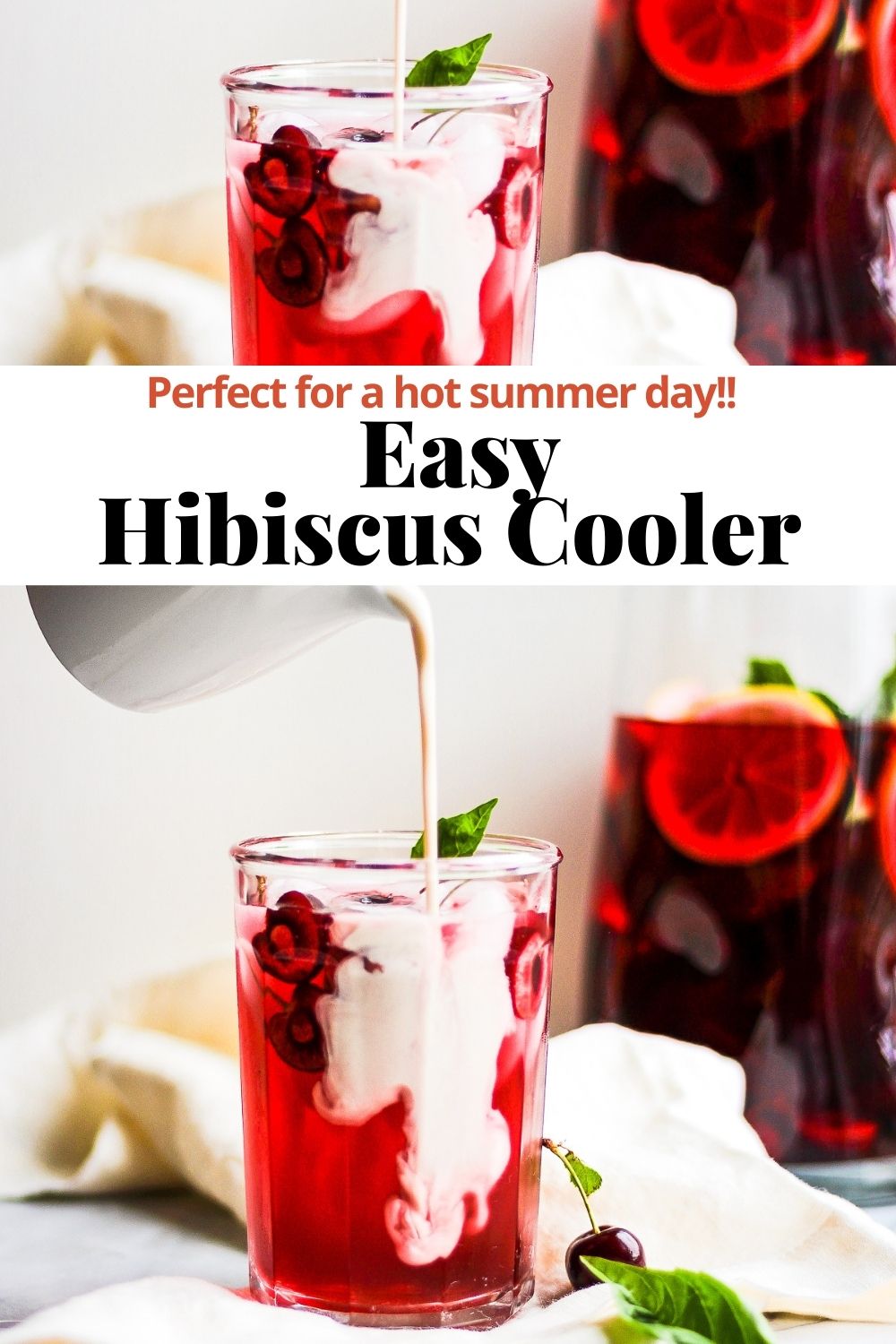 Hibiscus cooler pinterest pin. 