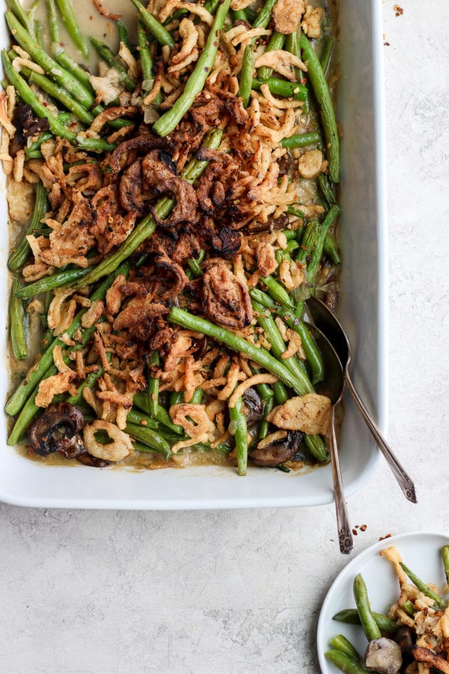 Dairy-Free Green Bean Casserole - The Wooden Skillet