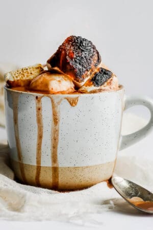 Mug of dairy free hot chocolate.