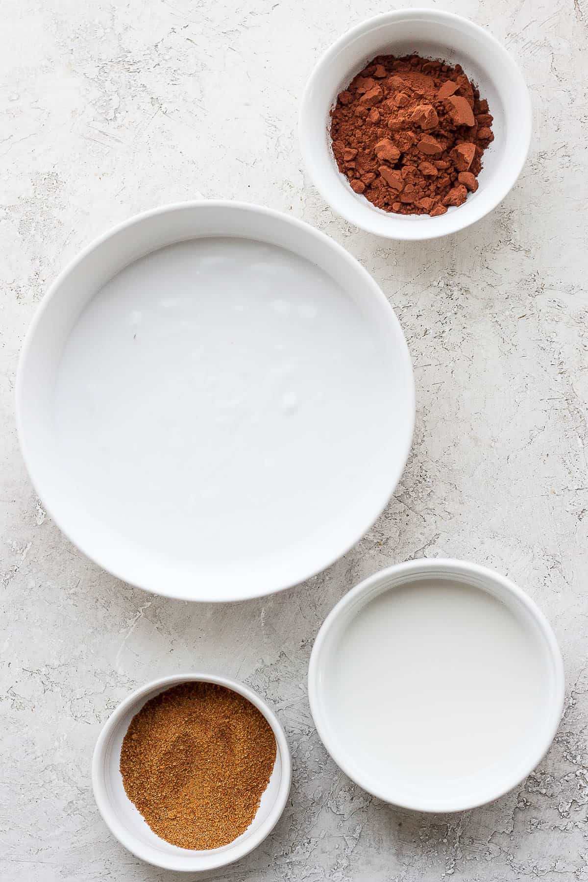 Ingredients all separated in small bowls.