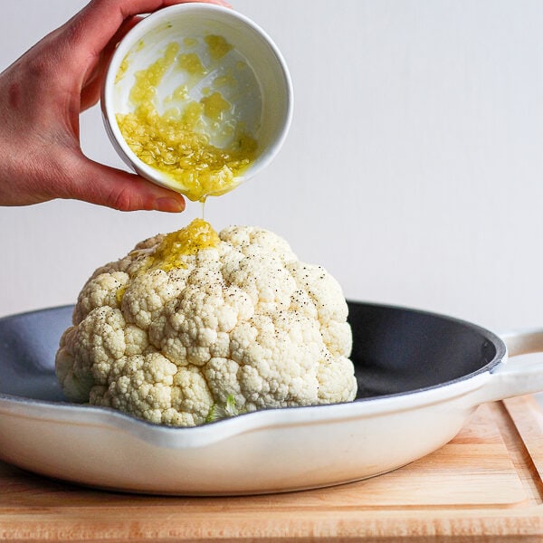How to Roast Cauliflower in the Oven - how to roast a whole head of cauliflower in the oven so it turns out every time! (Dairy-Free/Whole30/Paleo/Plant-Based)