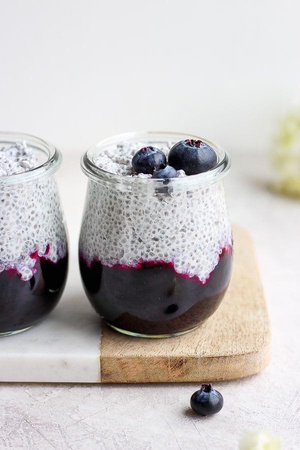 Dreamy Coconut Chia Pudding with Blueberries - a quick and easy breakfast option that is dairy-free, gluten-free and plant-based! 