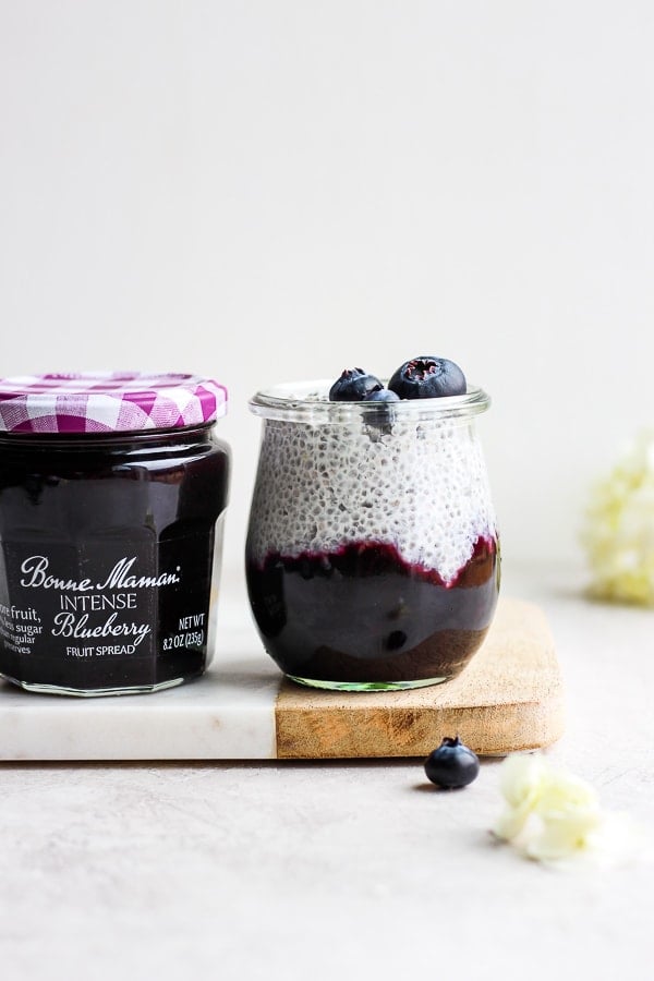 Dreamy Coconut Chia Pudding with Blueberries - a quick and easy breakfast option that is dairy-free, gluten-free and plant-based! 