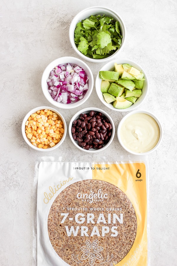 Easy Black Bean and Avocado Wrap - a quick and easy plant based meal you will love!!! #plantbased #wrap #blackbeanwrap #avocado #healthymealideas