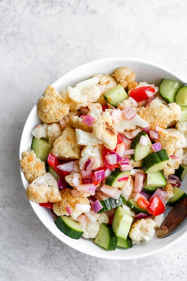 The best roasted cauliflower salad recipe.