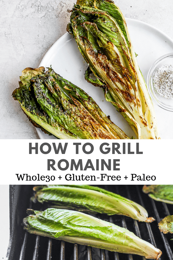 Pinterest image for how to grill romaine.