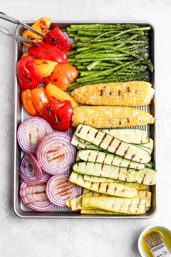 A variety of easy grilled vegetables.
