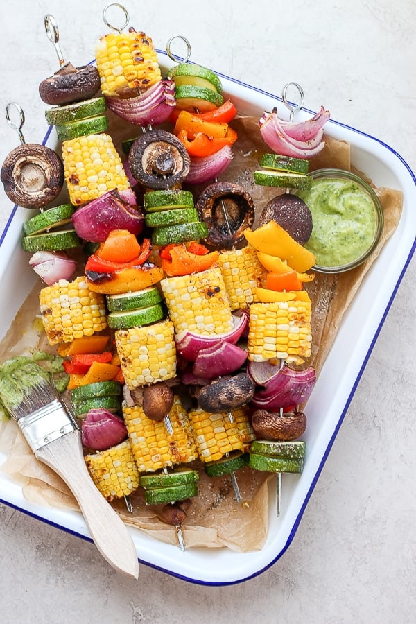 The best recipe for veggie kabobs.