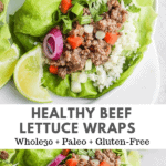 Pinterest image for beef lettuce wraps.