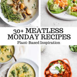 Pinterest image for 30+ meatless monday recipes.
