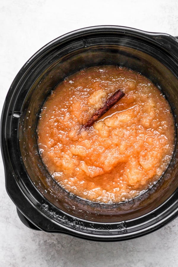 Applesauce in a slow cooker. 