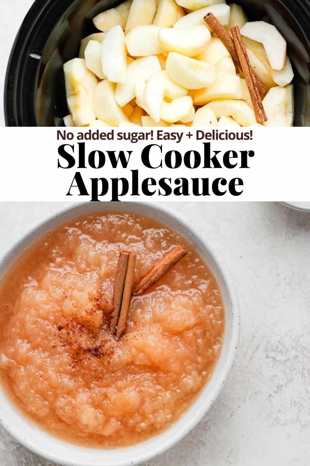 Pinterest image for slow cooker applesauce.