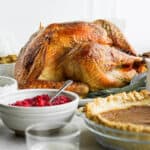 Grilled turkey on a platter.