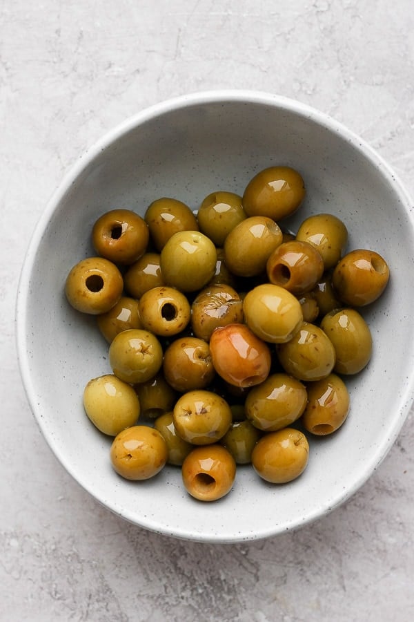 Bowl of olives.