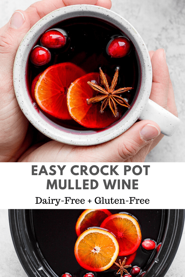 Pinterest image for crockpot mulled wine.