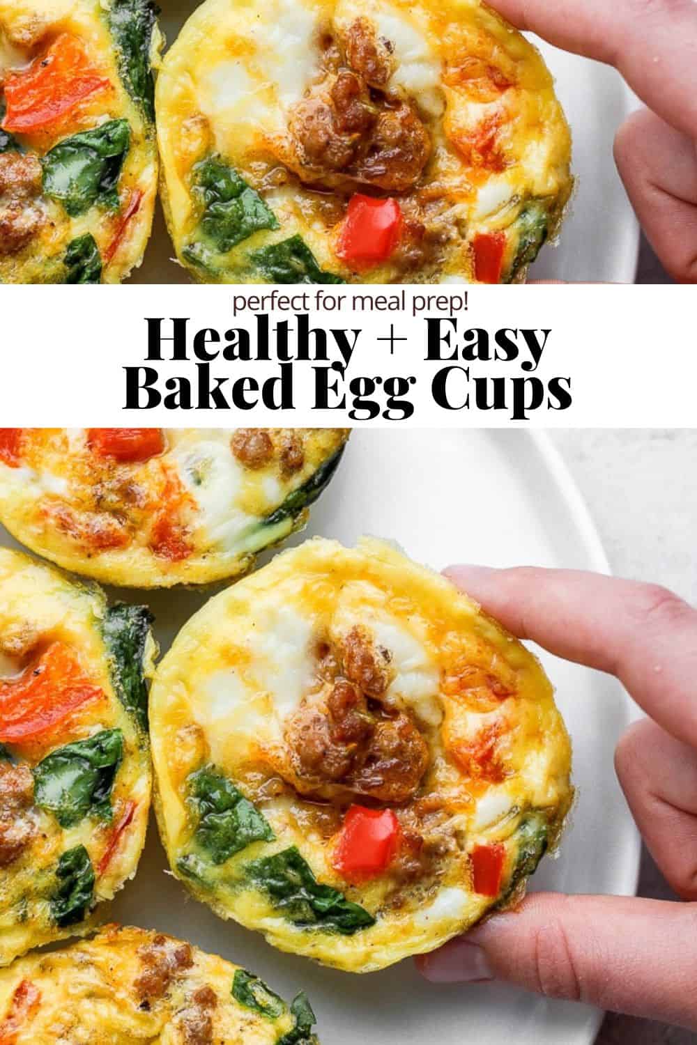 Pinterest image for baked egg cups.