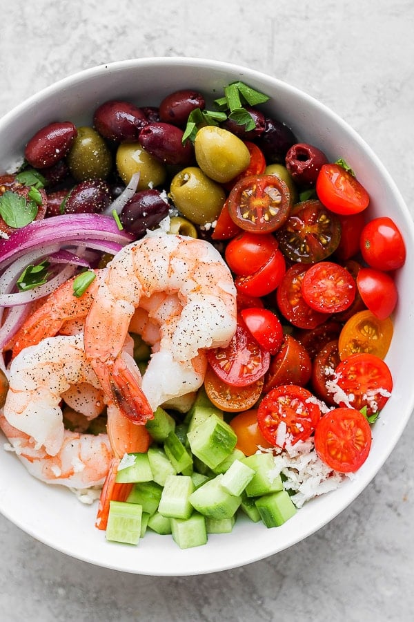 Easy Greek Salad Shrimp The Wooden Skillet