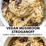 bowl of vegan mushroom stroganoff