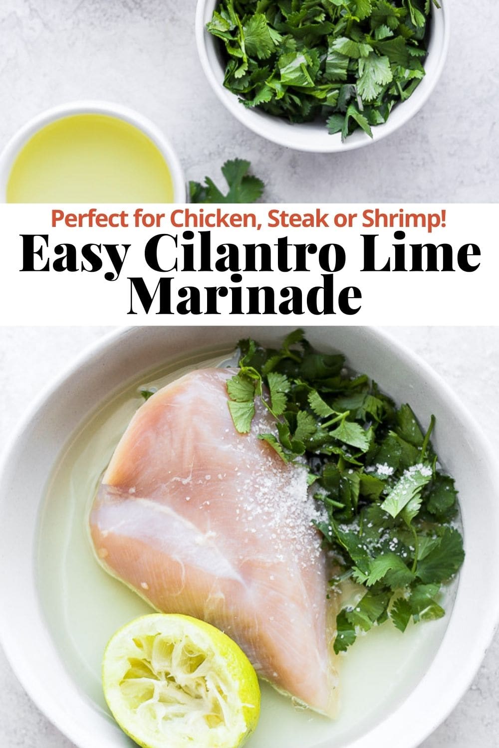 Pinterest pin for cilantro lime marinade. 