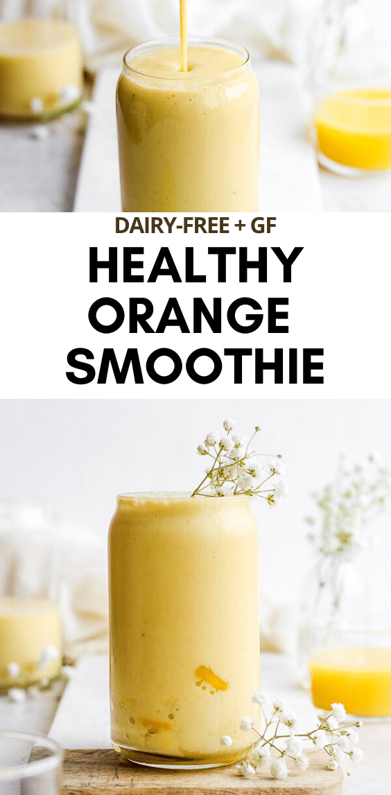 Pinterest image for a simple orange smoothie.