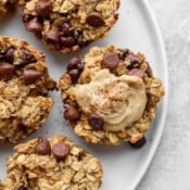 Baked oatmeal cups on a plate.