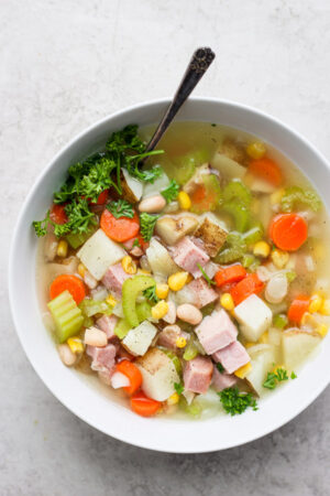 Easy Leftover Ham Bone Soup - The Wooden Skillet
