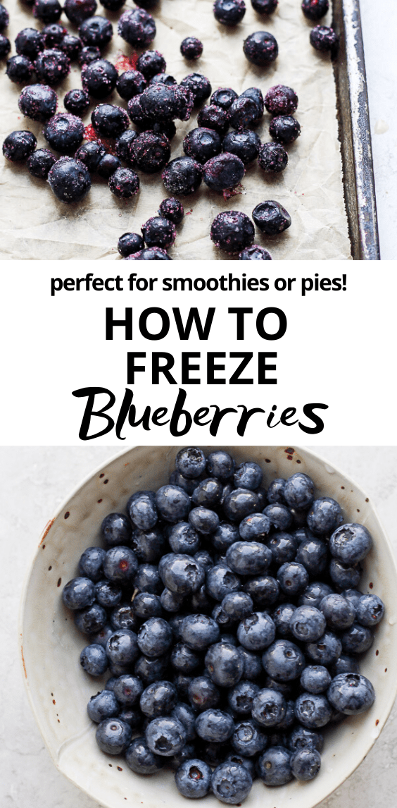 How to Freeze Blueberries - in 3 simple steps you will have blueberries at your fingertips year-round! (Whole30, Paleo, DF, GF, Plant-based) #howtofreezeblueberries #plantbasedrecipes #blueberryrecipes #mealprep