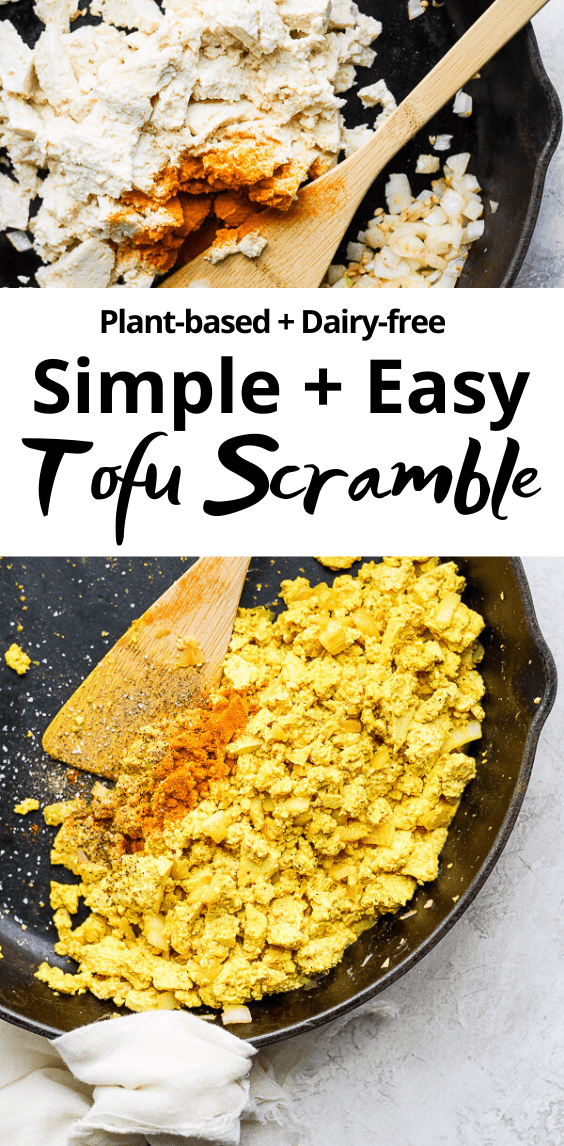 How to Make Tofu Scramble - make your favorite recipe meat-less by using this delicious option!(plant-based, gluten-free, dairy-free) #tofuscramble #plantbased #vegan #tofu #meatlessbreakfast