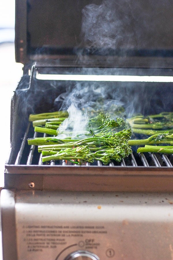 Broccolini on the grill. 