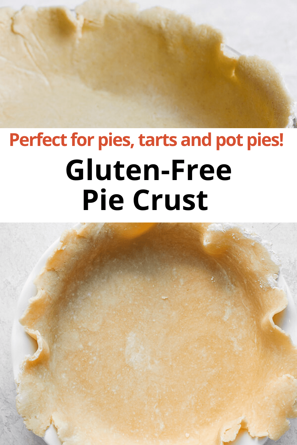 Pinterest image for gluten-free pie crust.
