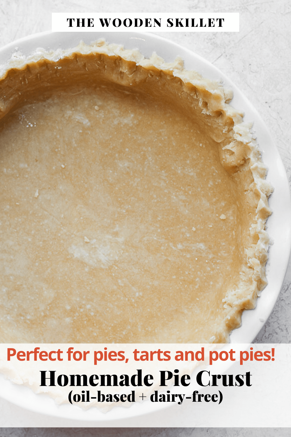 Pinterest image for a homemade pie crust.