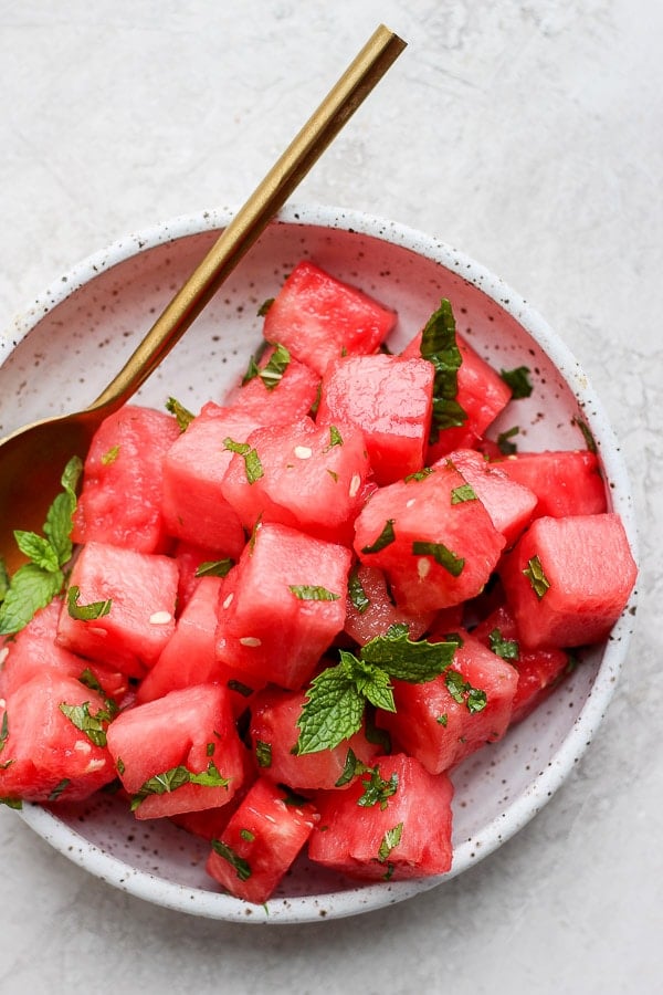 The best watermelon mint salad recipe.