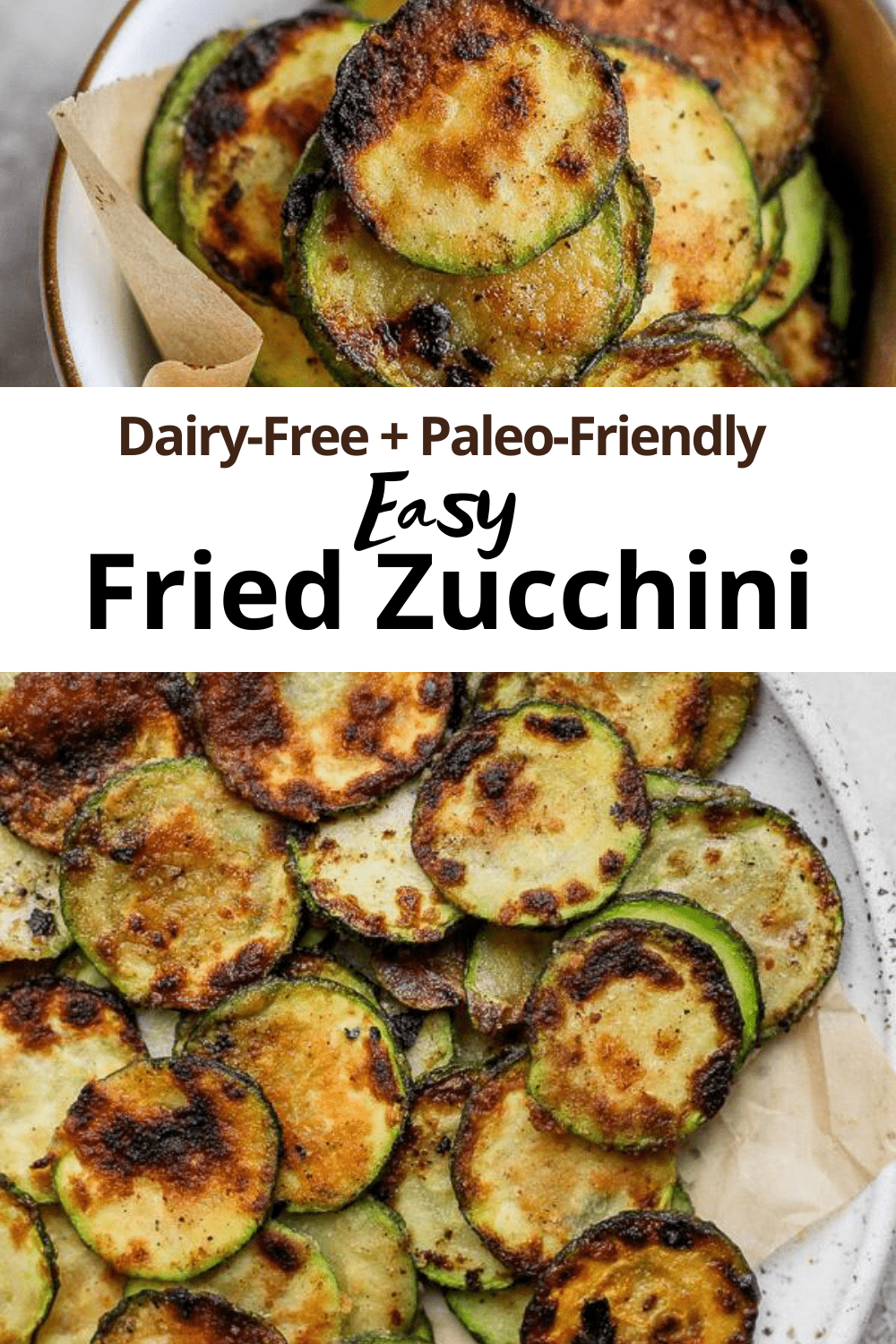 Pinterest image for fried zucchini.