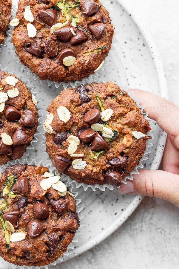 A super easy recipe for healthy zucchini muffins.