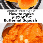 Pinterest image for instant pot butternut squash.