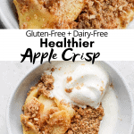Pinterest image for healthy apple crisp.