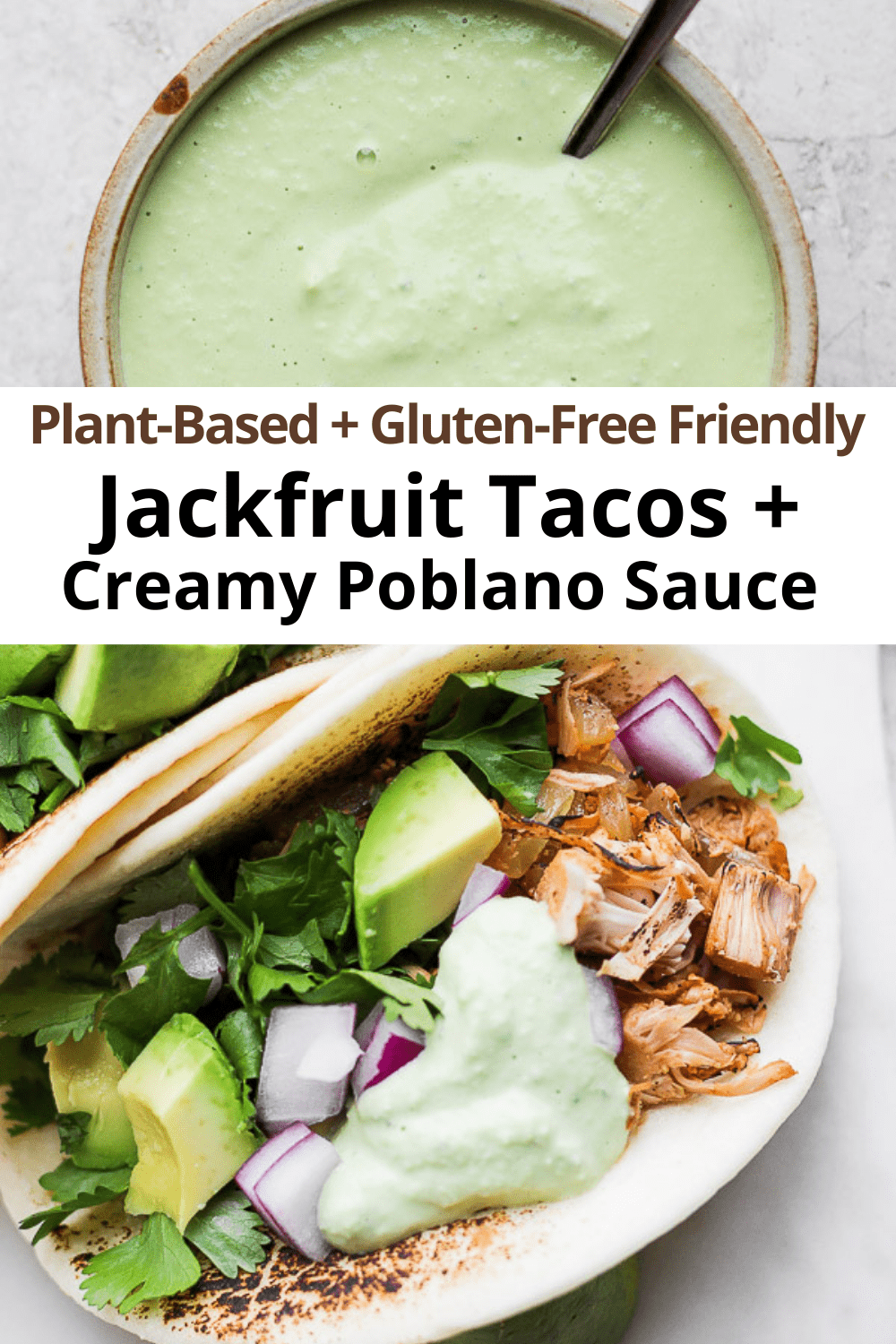Pinterest image for jackfruit tacos.