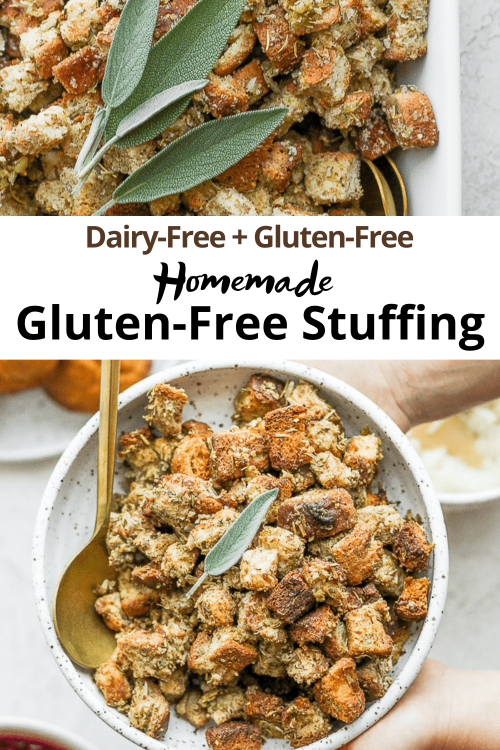 Pinterest imge for gluten free stuffing.