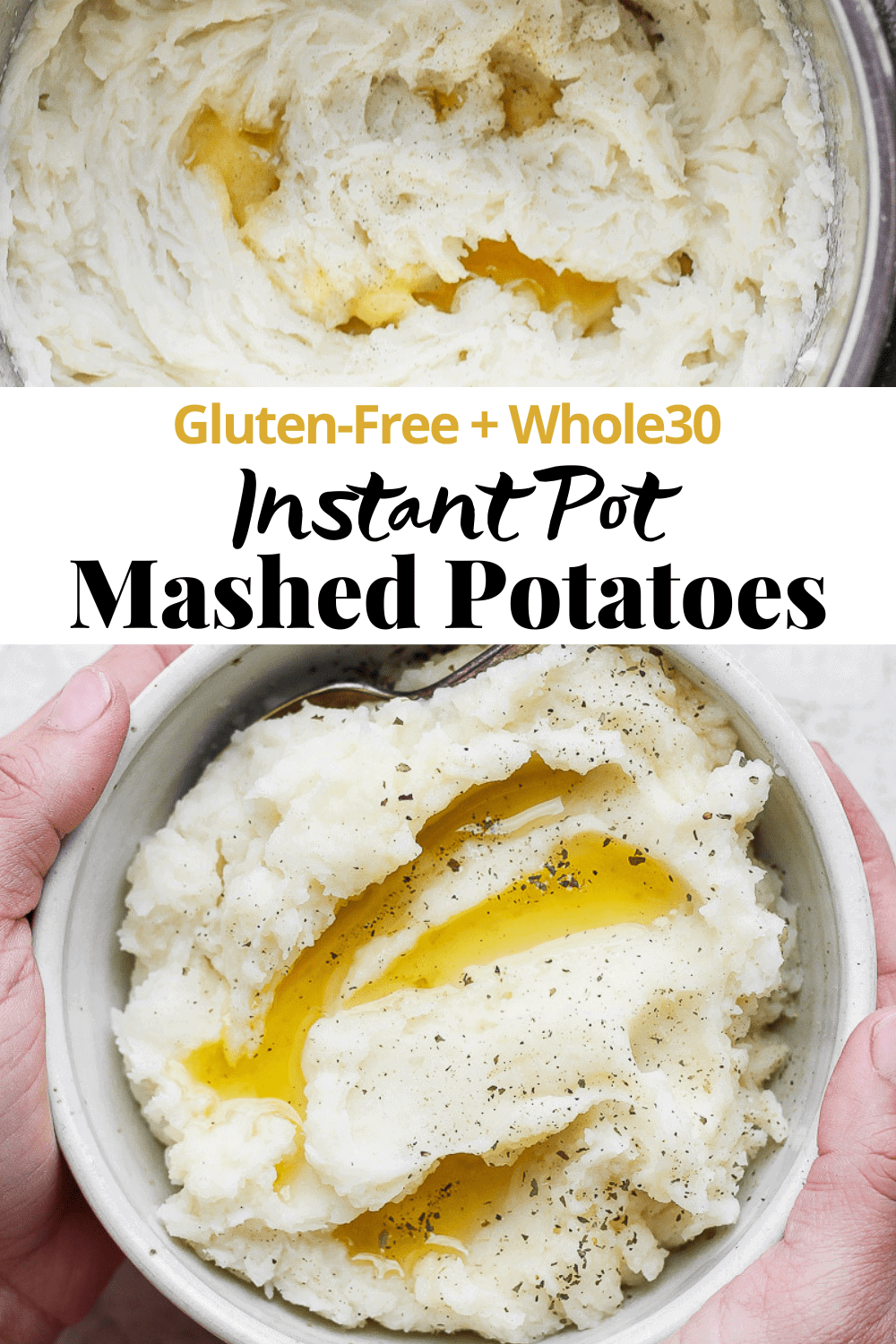Pinterest image for instant pot mashed potatoes.
