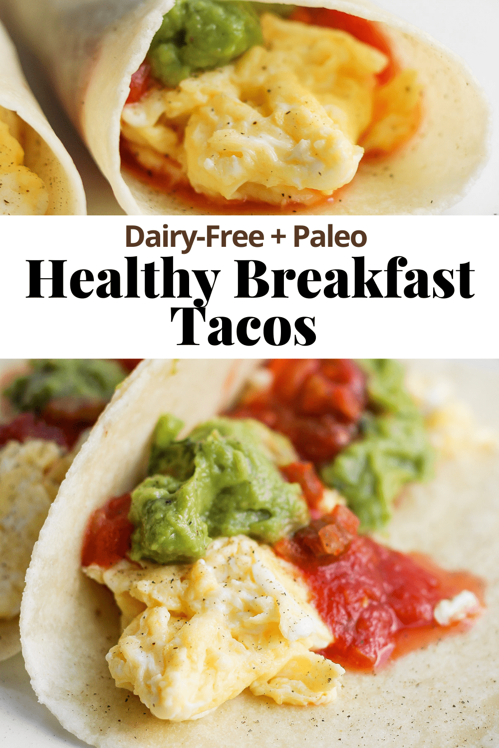 Pinterest image for breakfast tacos.