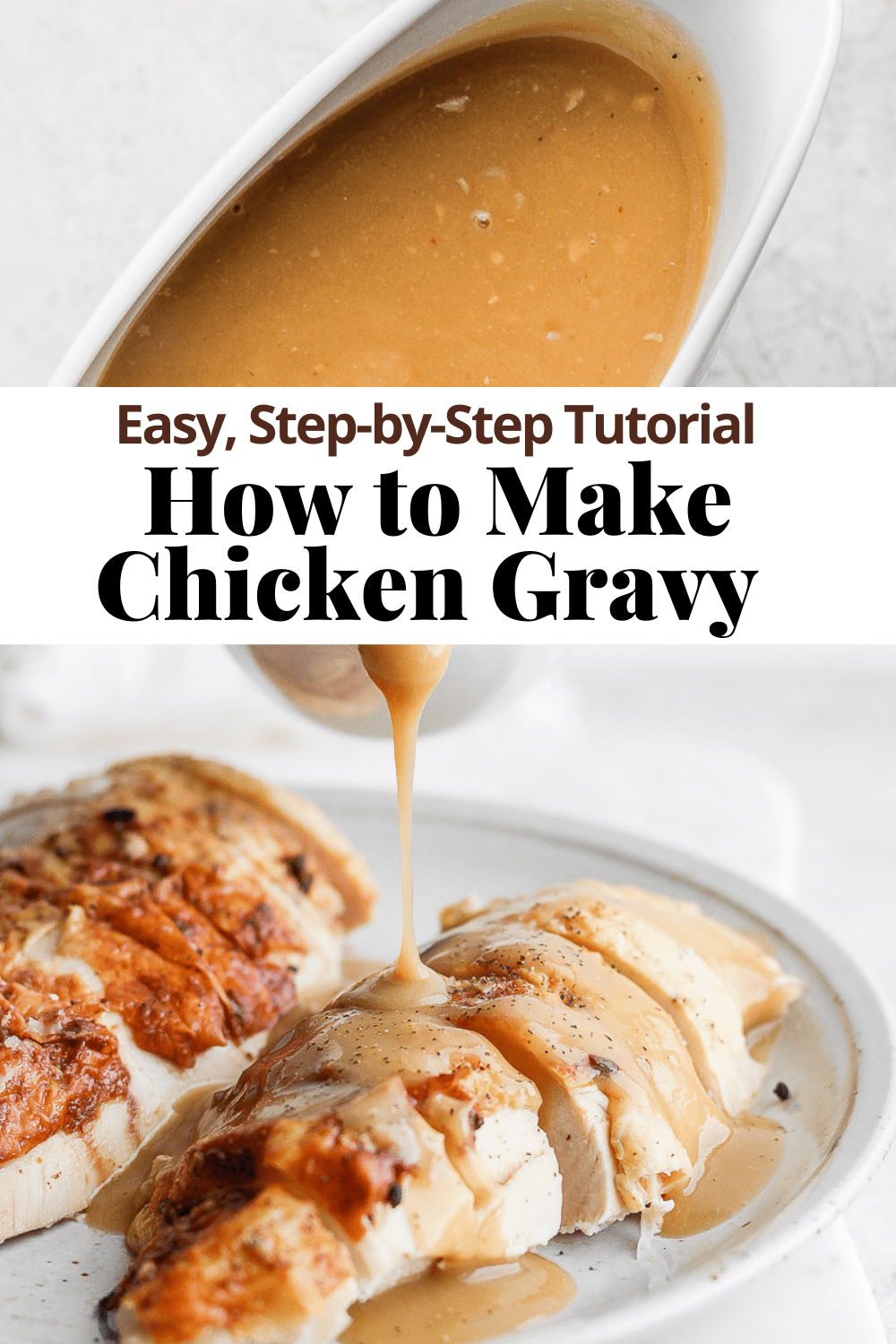 Pinterest image for how to make chicken gravy.